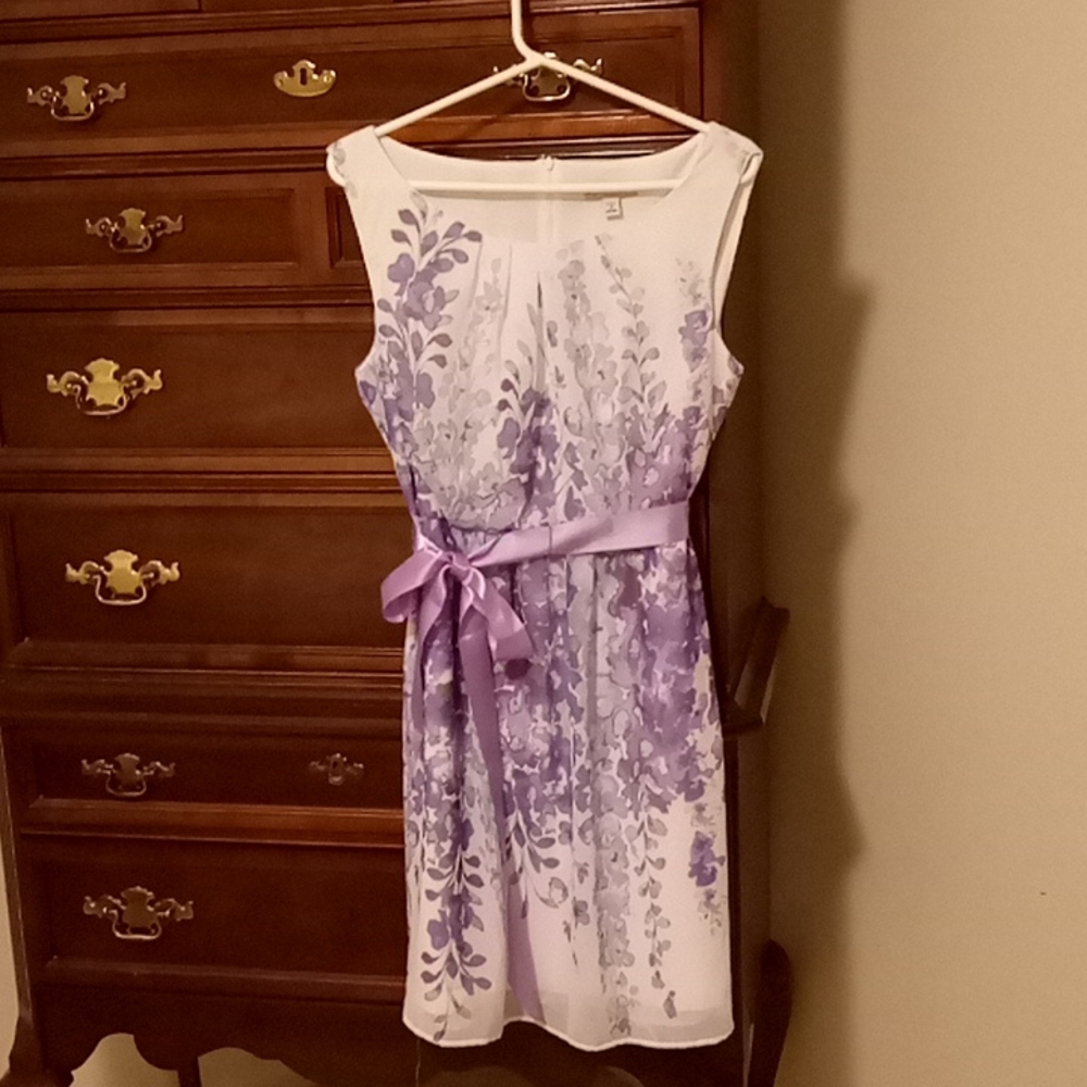 CB Purple flowered dress w/o ribbon size 12
